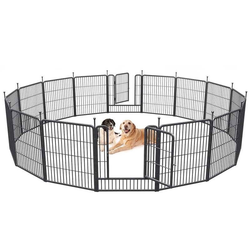 Toocapro Dog Playpen 16 Panels Outdoor Pet Play Pen Big Dog Exercise Play Pen for Large Medium Small Dogs Reviews Wayfair